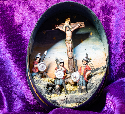 Die Fastenkrippe, Spanschachtel mit Loamandln